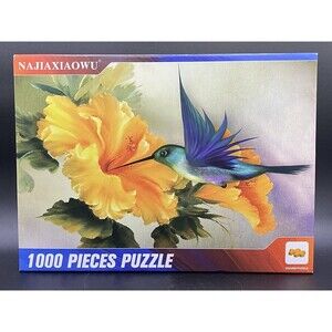 1000 Piece Wood  Puzzle Hummingbird Drinking Nectar